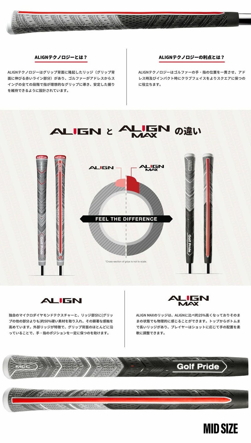 ゴルフプライドグリップMCCALIGNMAXPLUS4ミッドサイズバックライン有ウッド用GOLFPRIDE日本正規品