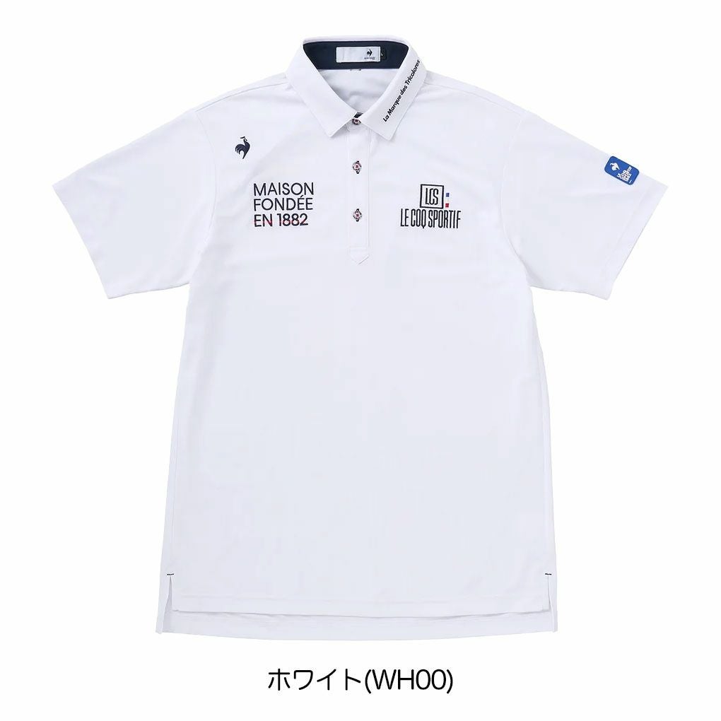 ルコックスポルティフ定番無地半袖シャツLG5SHS13Mメンズゴルフウェアゴルフlecoqsportifgolf2025春夏モデル日本正規品