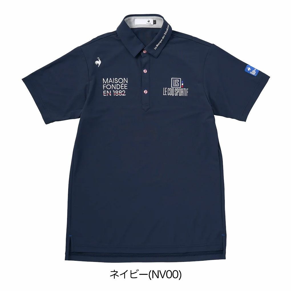 ルコックスポルティフ定番無地半袖シャツLG5SHS13Mメンズゴルフウェアゴルフlecoqsportifgolf2025春夏モデル日本正規品