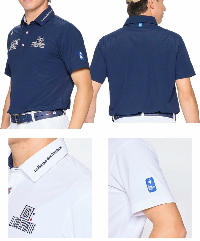 ルコックスポルティフ定番無地半袖シャツLG5SHS13Mメンズゴルフウェアゴルフlecoqsportifgolf2025春夏モデル日本正規品