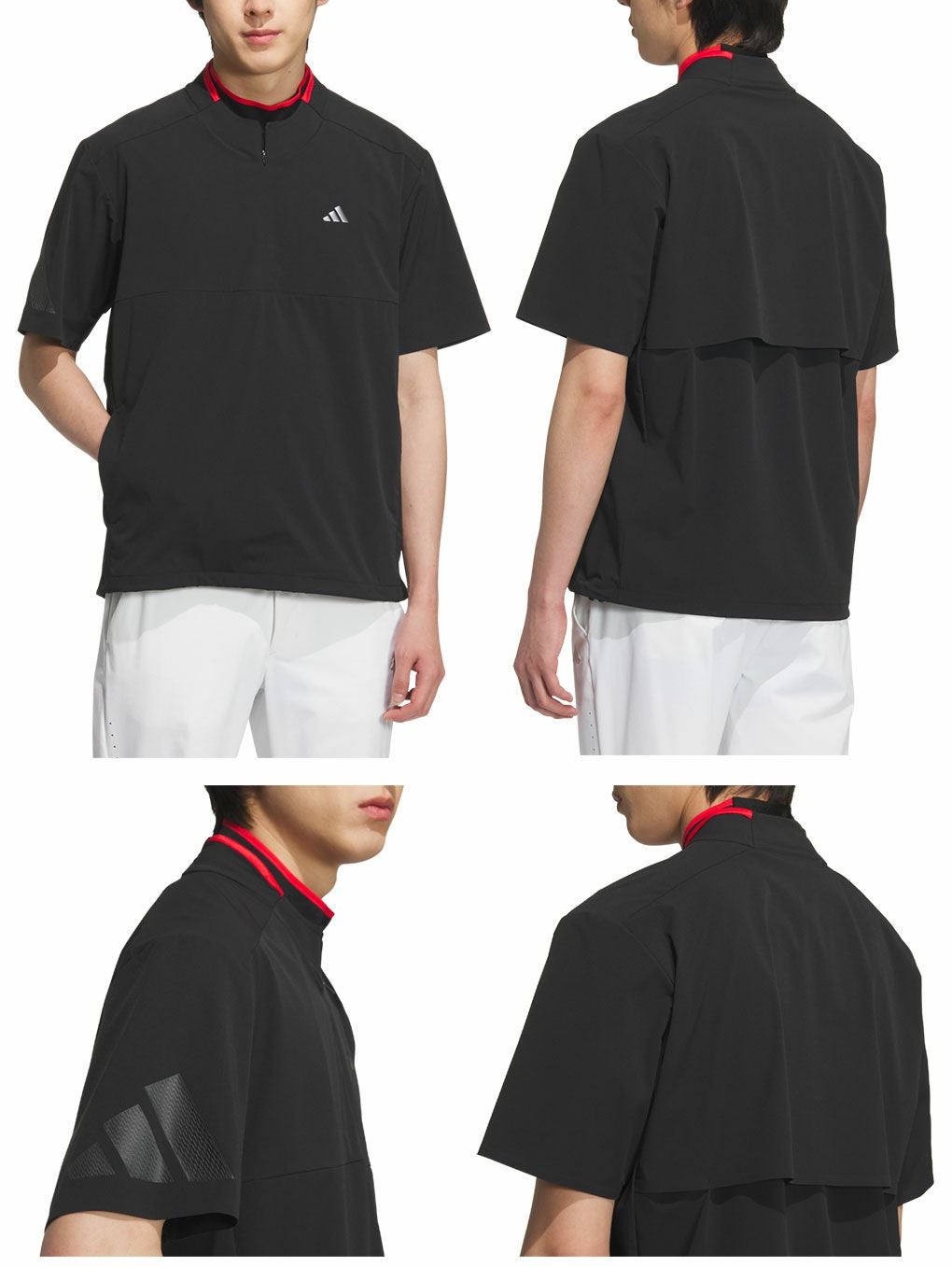 アディダスアディゼロ撥水ハーフジップ半袖ウィンドウKTN24メンズゴルフウェアトップス2025春夏モデルadidas日本正規品