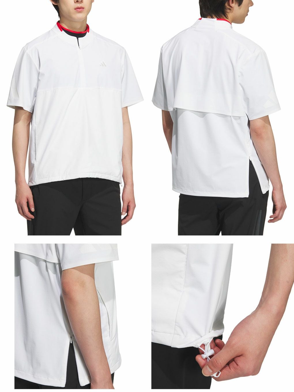 アディダスアディゼロ撥水ハーフジップ半袖ウィンドウKTN24メンズゴルフウェアトップス2025春夏モデルadidas日本正規品