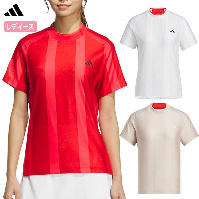 アディダスアディゼロメッシュモックネック半袖シャツKUK65レディースゴルフウェアトップス2025春夏モデルadidas日本正規品
