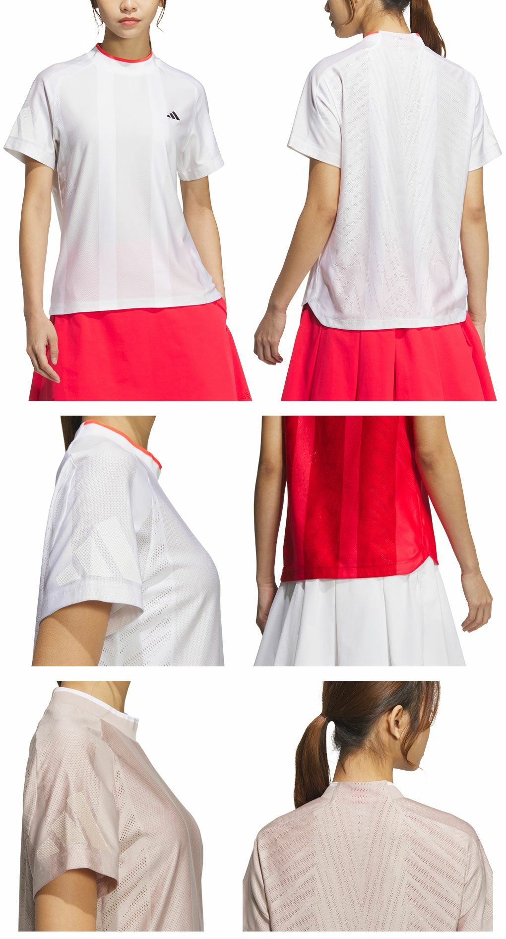 アディダスアディゼロメッシュモックネック半袖シャツKUK65レディースゴルフウェアトップス2025春夏モデルadidas日本正規品