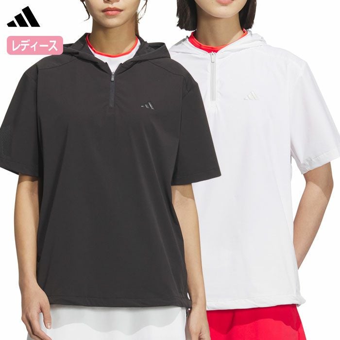 アディダスアディゼロ撥水ハーフジップ半袖ウィンドウKUK63レディースゴルフウェアトップス2025春夏モデルadidas日本正規品