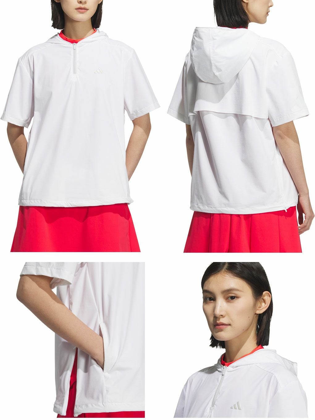 アディダスアディゼロ撥水ハーフジップ半袖ウィンドウKUK63レディースゴルフウェアトップス2025春夏モデルadidas日本正規品