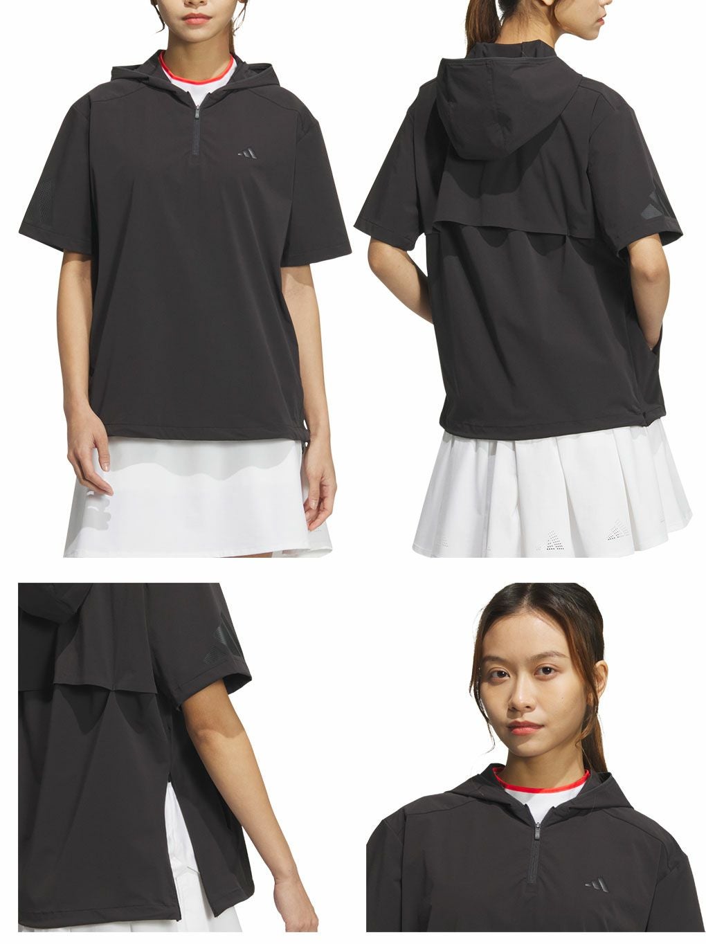 アディダスアディゼロ撥水ハーフジップ半袖ウィンドウKUK63レディースゴルフウェアトップス2025春夏モデルadidas日本正規品