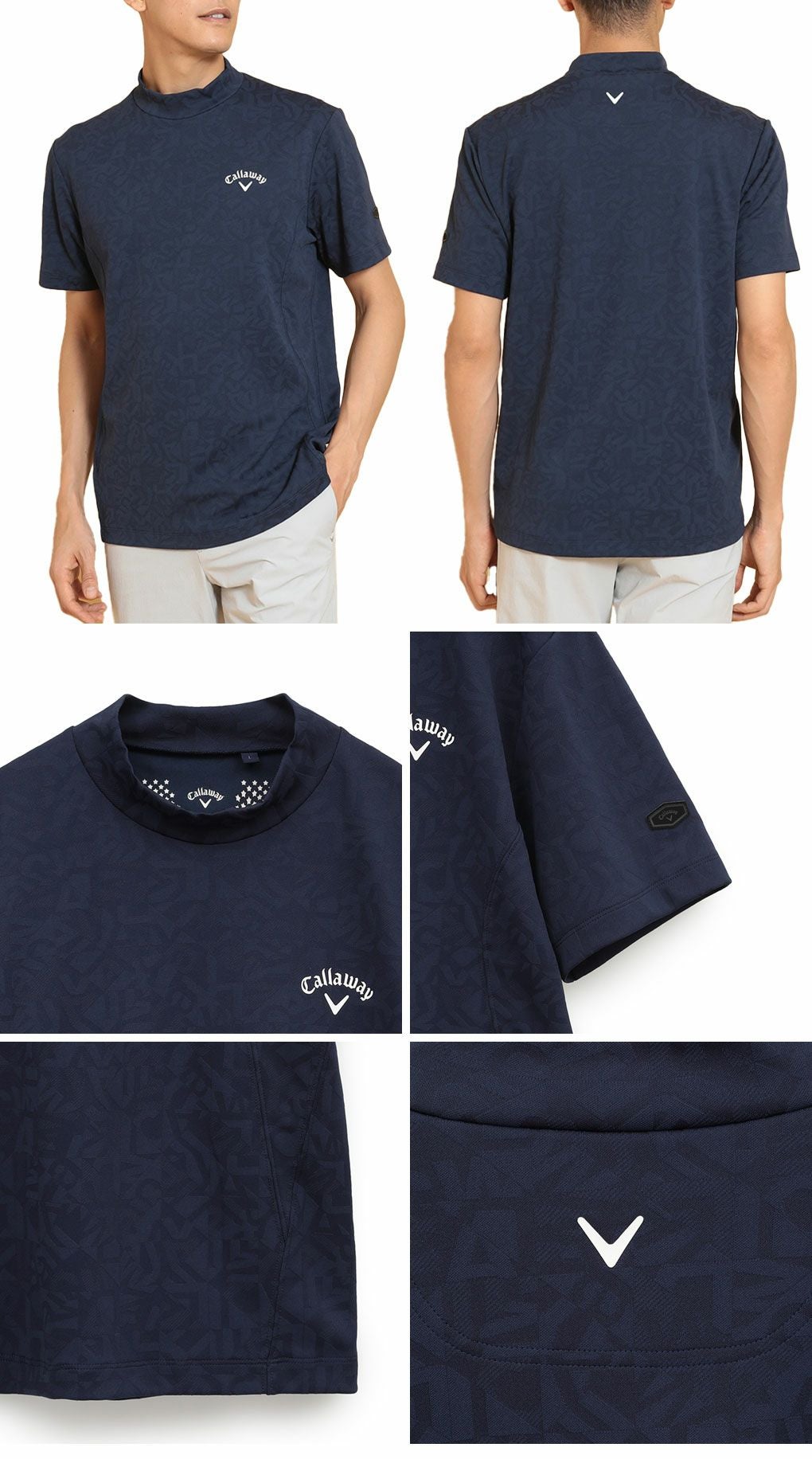 キャロウェイ幾何学ロゴジャカードモックネックシャツC25134106メンズゴルフウェア2025春夏モデルCallaway日本正規品