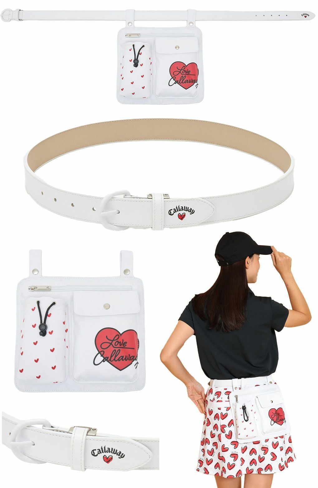 キャロウェイウエストポーチ付きベルトC25192207レディースゴルフウェアゴルフ2025春夏モデル日本正規品