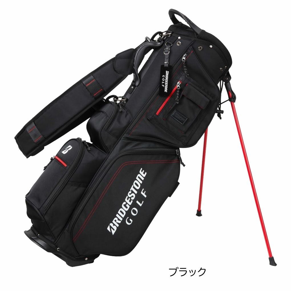 ブリヂストンゴルフ キャディバッグ 9.0型 ブラック／レッド 美品 TOURSTAGE ブリヂストン BRIDGESTONE GOLF ツアーレプリカ限定モデル