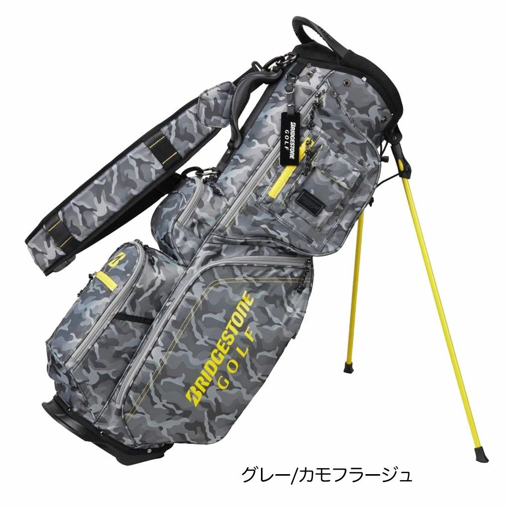 BRIDGESTONE ゴルフ キャディバッグ グレー/イエロー BS ブリヂストンゴルフ 軽量 スタンドモデル 9型 キャディバッグ 47
