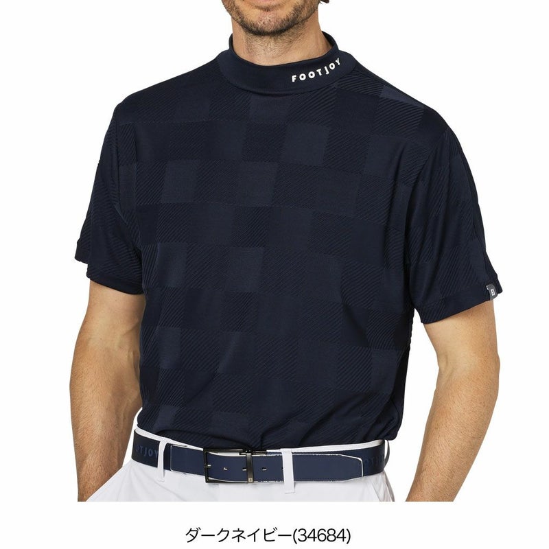 フットジョイチェックジャカード半袖モックネックシャツFJ-F25-S05メンズゴルフウェアFOOTJOY2025春夏モデル日本正規品