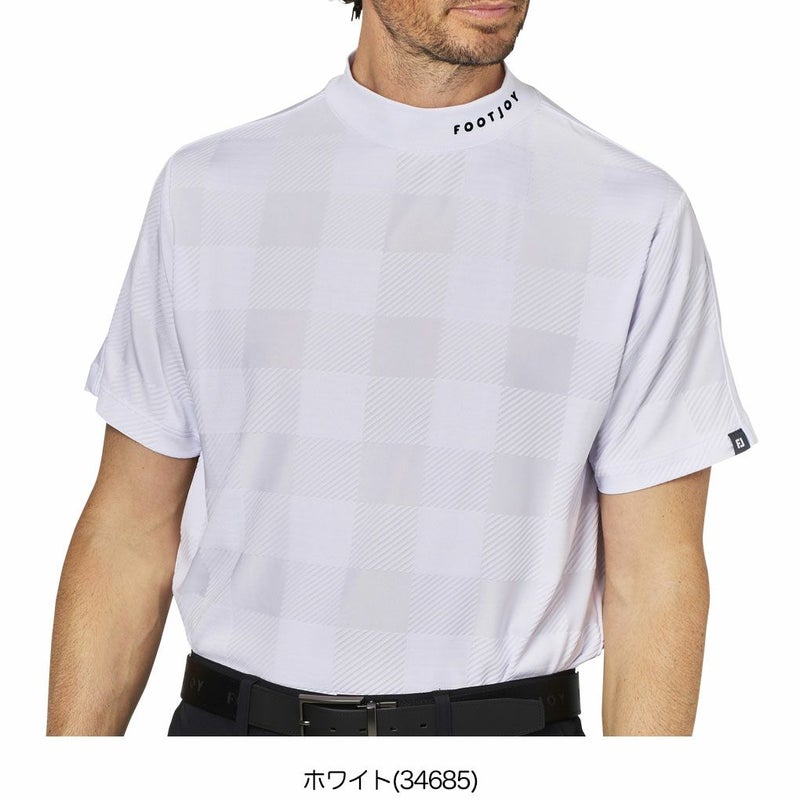フットジョイチェックジャカード半袖モックネックシャツFJ-F25-S05メンズゴルフウェアFOOTJOY2025春夏モデル日本正規品