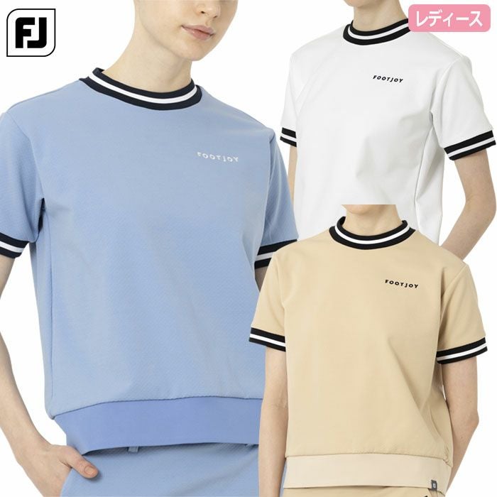 フットジョイラインリブ半袖クルーネックスウェットFJW-S25-M03レディースゴルフウェアFOOTJOY2025春夏モデル日本正規品