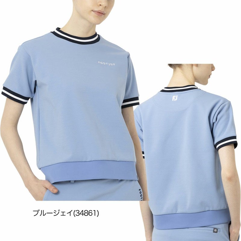 フットジョイラインリブ半袖クルーネックスウェットFJW-S25-M03レディースゴルフウェアFOOTJOY2025春夏モデル日本正規品