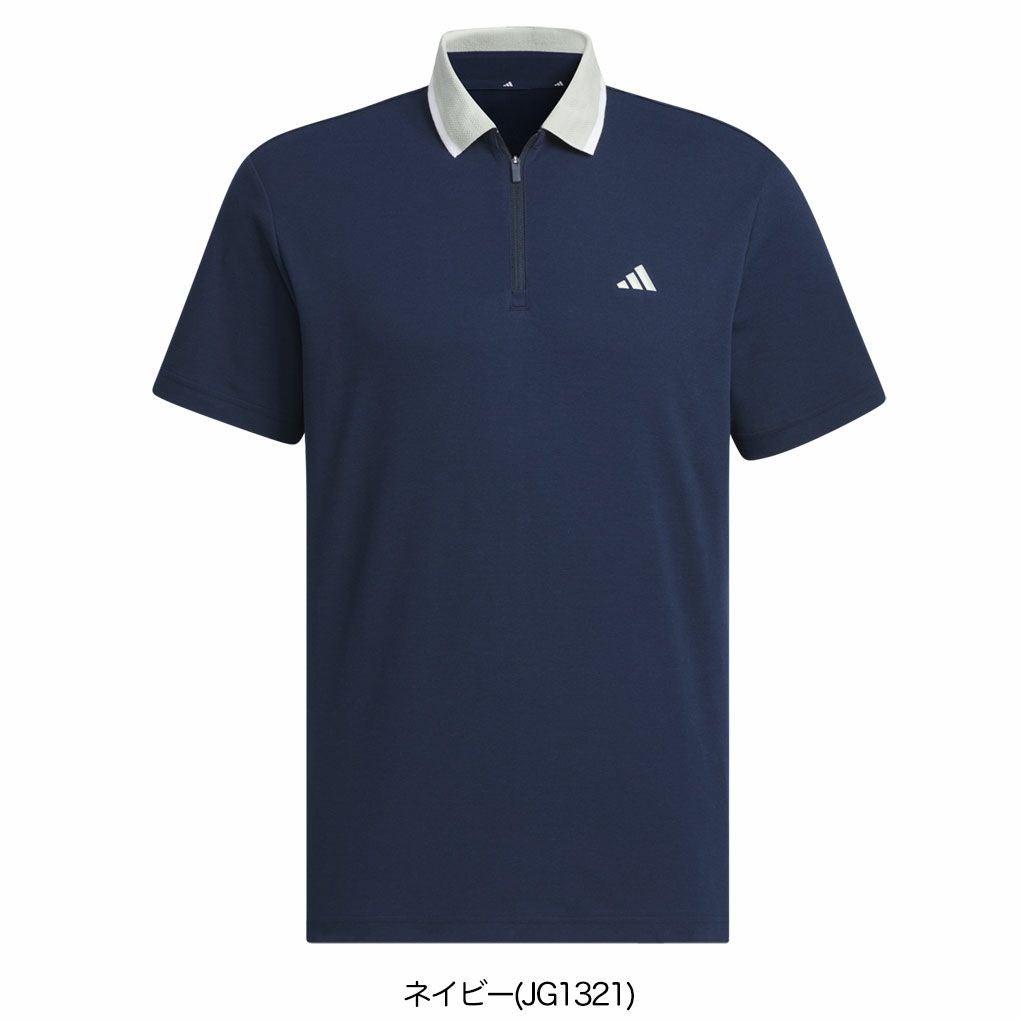 アディダスアディゼロツイストニット半袖ジップポロKUK69メンズゴルフウェアゴルフ2025春夏モデルadidas日本正規品