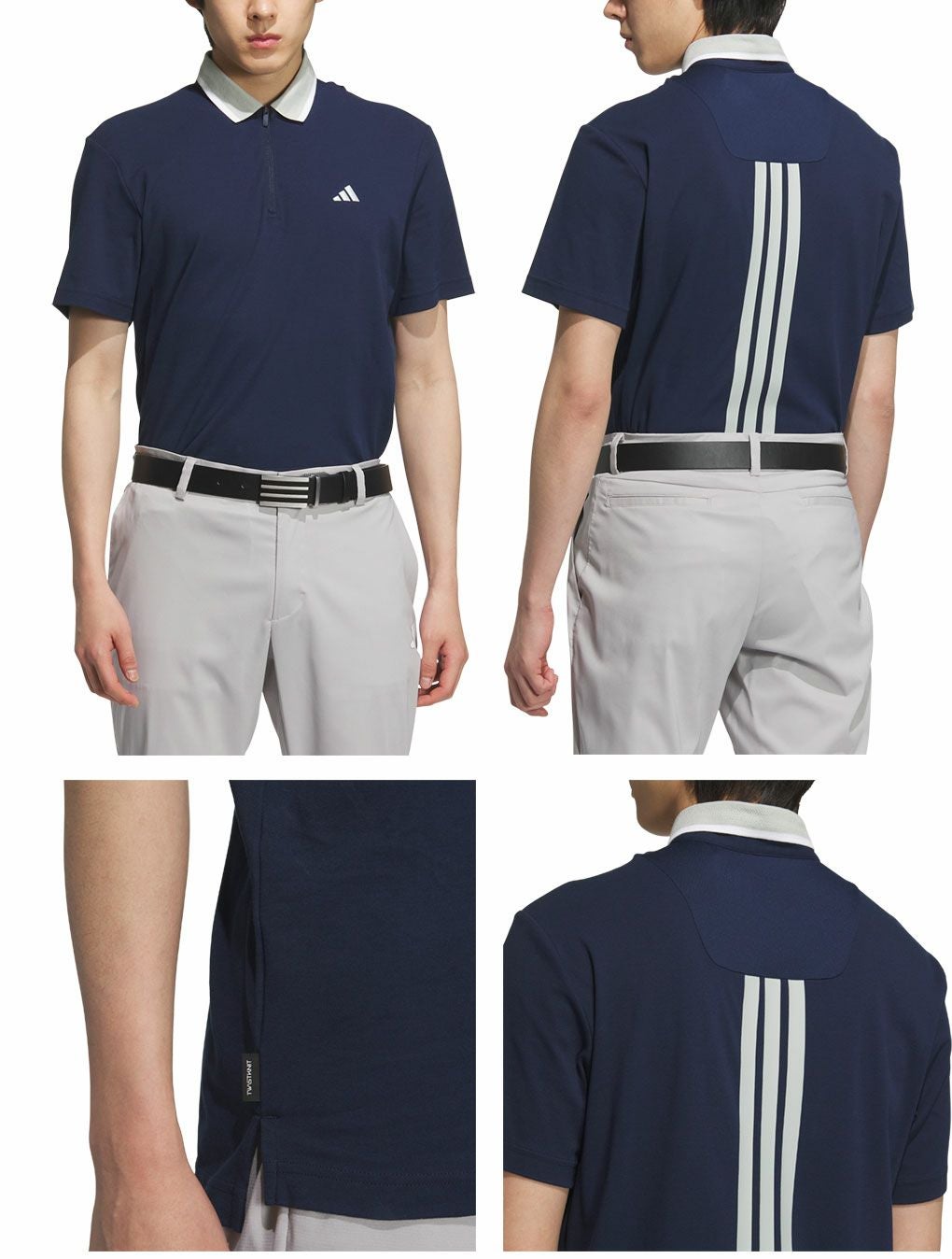 アディダスアディゼロツイストニット半袖ジップポロKUK69メンズゴルフウェアゴルフ2025春夏モデルadidas日本正規品