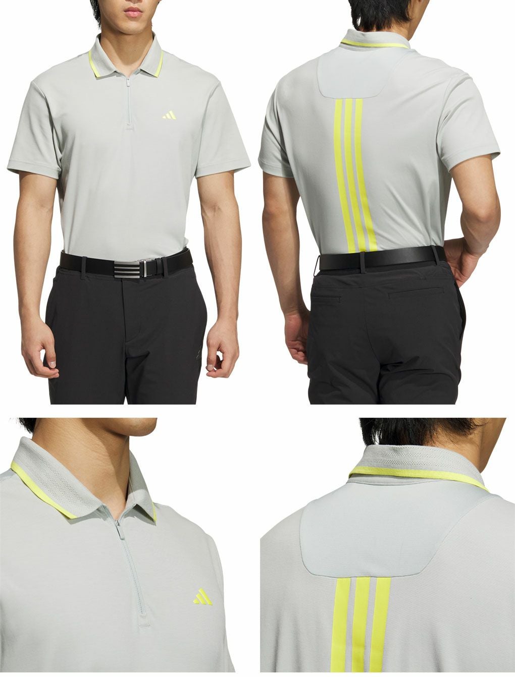 アディダスアディゼロツイストニット半袖ジップポロKUK69メンズゴルフウェアゴルフ2025春夏モデルadidas日本正規品