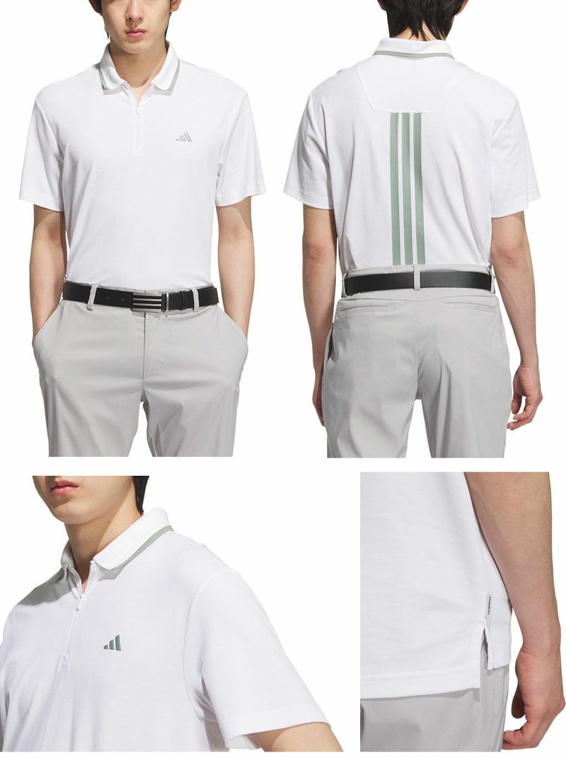 アディダスアディゼロツイストニット半袖ジップポロKUK69メンズゴルフウェアゴルフ2025春夏モデルadidas日本正規品