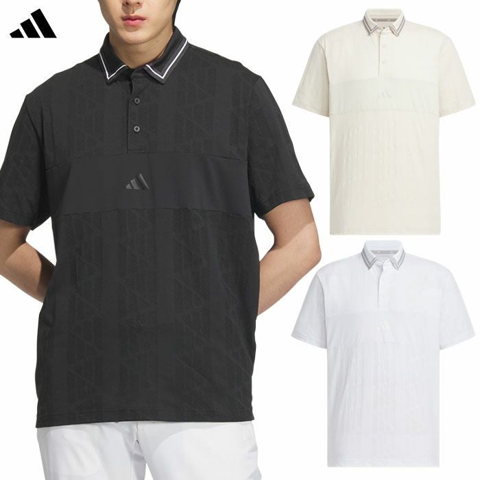 アディダスビヨンドザコースジャガードBOSロゴ半袖シャツKUK57メンズゴルフウェアゴルフ2025春夏モデルadidas日本正規品