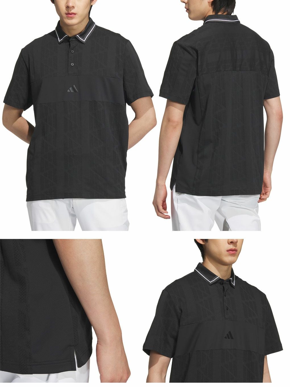 アディダスビヨンドザコースジャガードBOSロゴ半袖シャツKUK57メンズゴルフウェアゴルフ2025春夏モデルadidas日本正規品