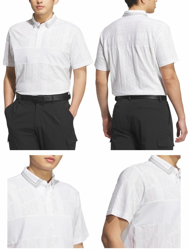 アディダスビヨンドザコースジャガードBOSロゴ半袖シャツKUK57メンズゴルフウェアゴルフ2025春夏モデルadidas日本正規品