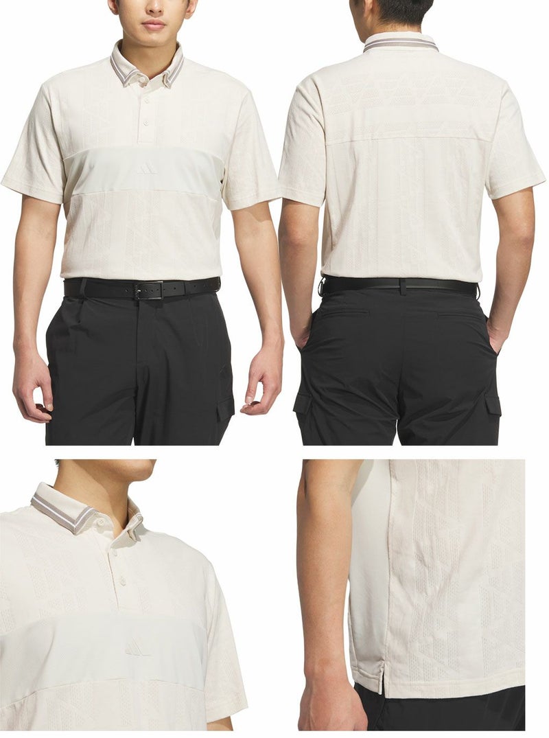 アディダスビヨンドザコースジャガードBOSロゴ半袖シャツKUK57メンズゴルフウェアゴルフ2025春夏モデルadidas日本正規品