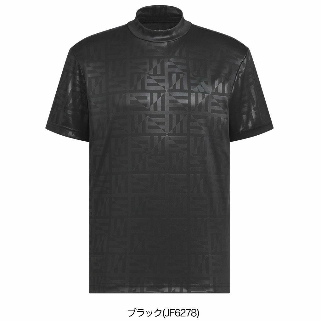 アディダスBOSロゴ柄デボスモックネック半袖シャツKVH25メンズゴルフウェアゴルフ2025春夏モデルadidas日本正規品