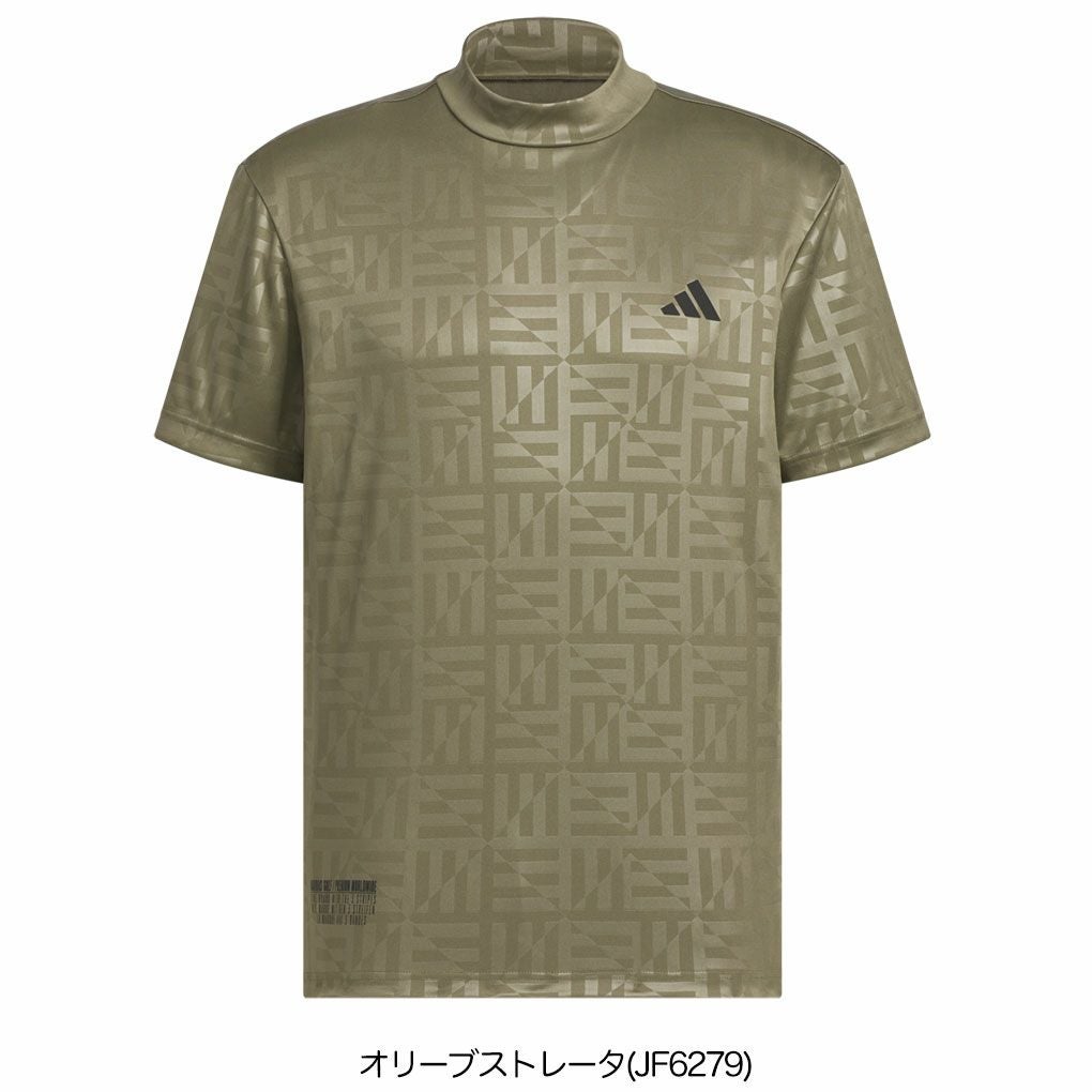 アディダスBOSロゴ柄デボスモックネック半袖シャツKVH25メンズゴルフウェアゴルフ2025春夏モデルadidas日本正規品