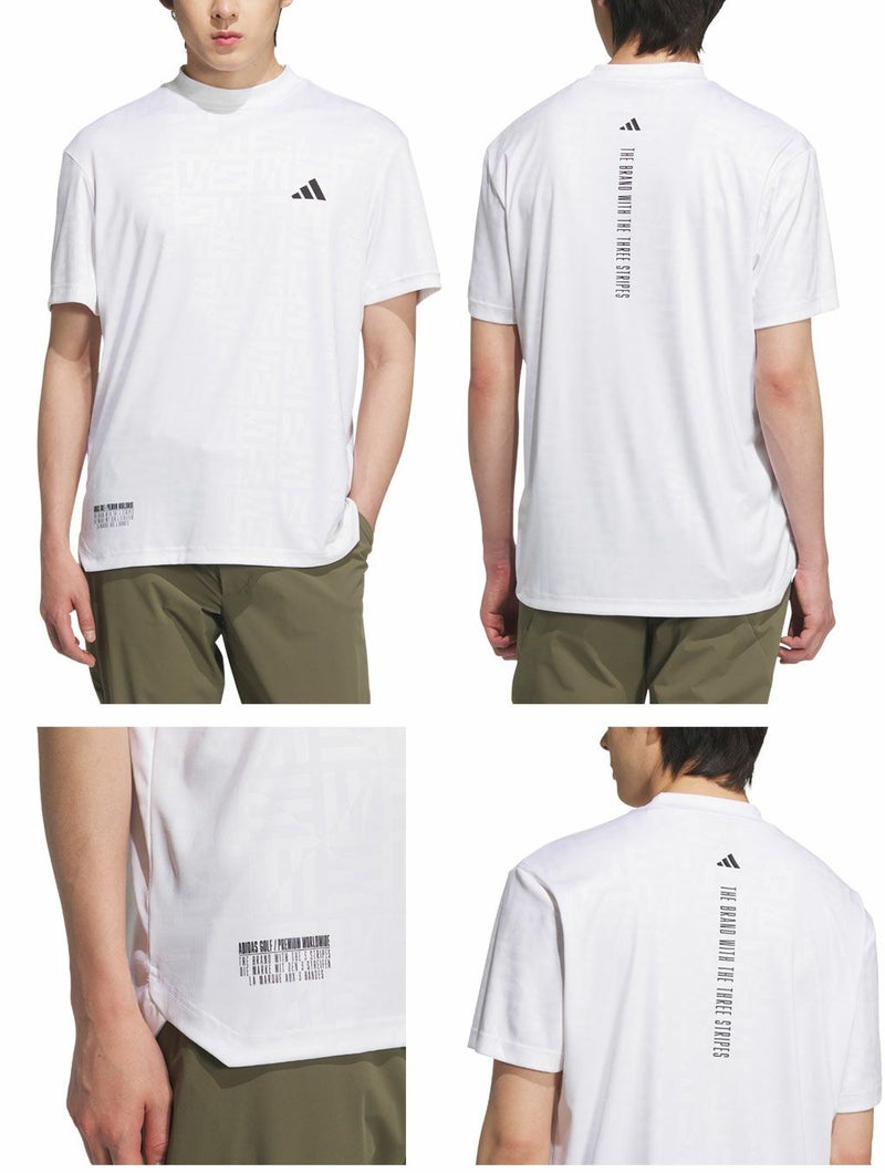 アディダスBOSロゴ柄デボスモックネック半袖シャツKVH25メンズゴルフウェアゴルフ2025春夏モデルadidas日本正規品