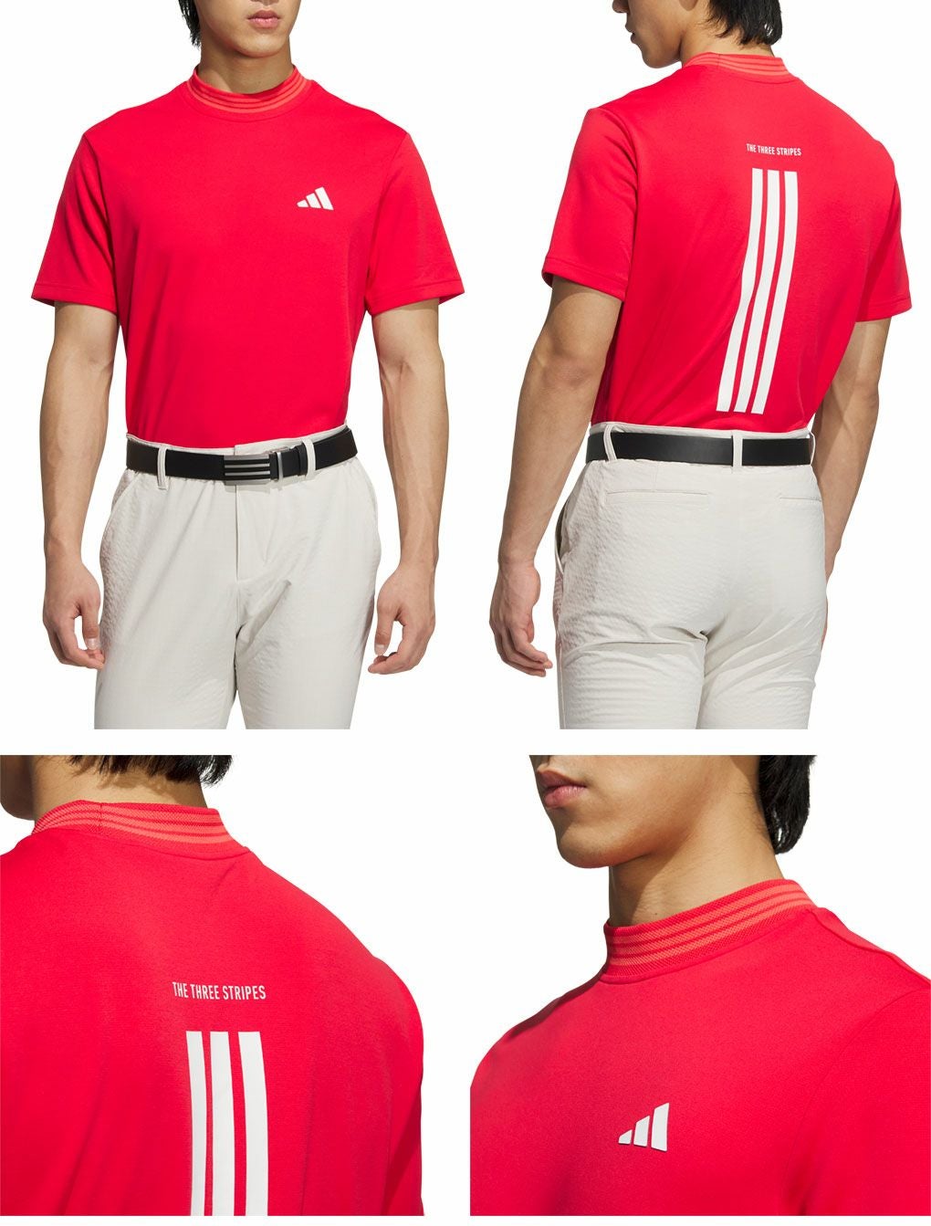 アディダススリーストライプスモックネック半袖シャツKVH10メンズゴルフウェアゴルフ2025春夏モデルadidas日本正規品