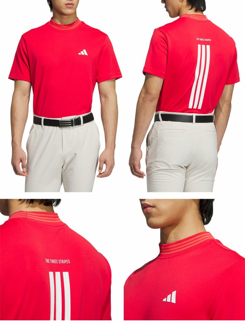 アディダススリーストライプスモックネック半袖シャツKVH10メンズゴルフウェアゴルフ2025春夏モデルadidas日本正規品