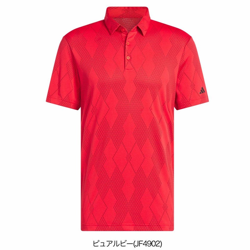 アディダスメッシュアーガイル半袖シャツKUH63メンズゴルフウェアゴルフ2025春夏モデルadidas日本正規品