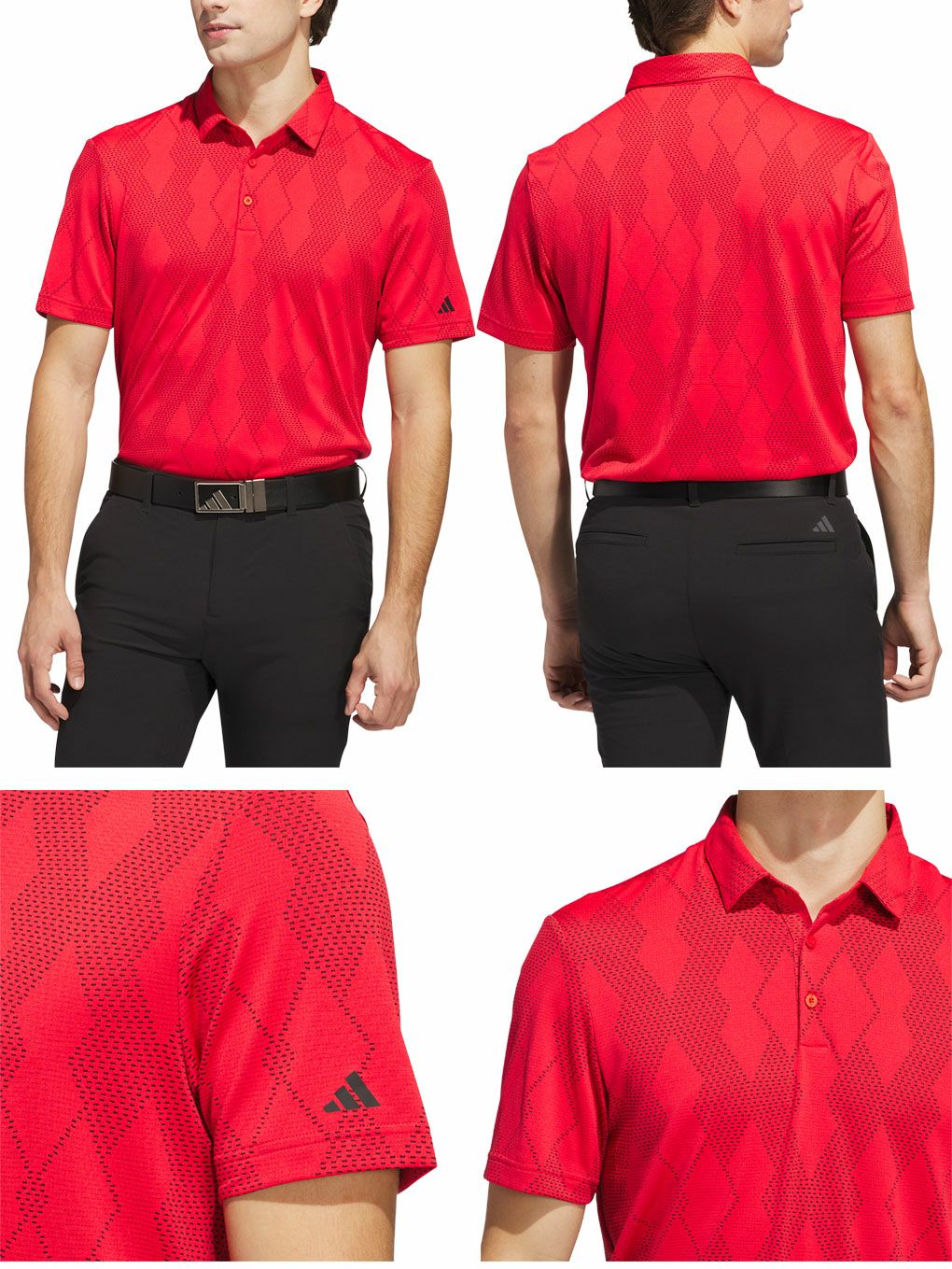 アディダスメッシュアーガイル半袖シャツKUH63メンズゴルフウェアゴルフ2025春夏モデルadidas日本正規品