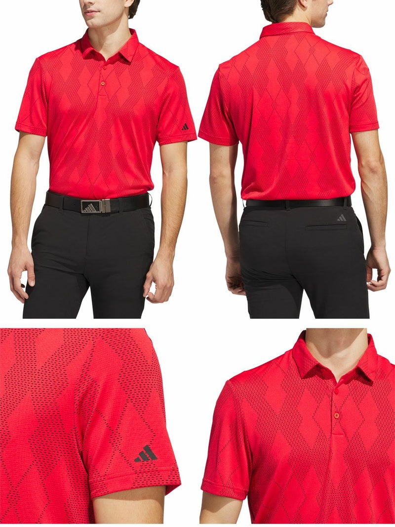 アディダスメッシュアーガイル半袖シャツKUH63メンズゴルフウェアゴルフ2025春夏モデルadidas日本正規品