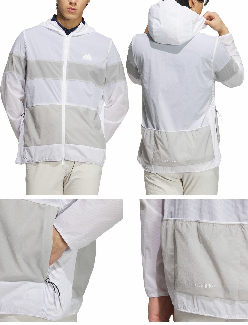 アディダスバックポケット付き軽量撥水フルジップフーディーKVH11メンズゴルフウェアトップス2025春夏モデルadidas日本正規品