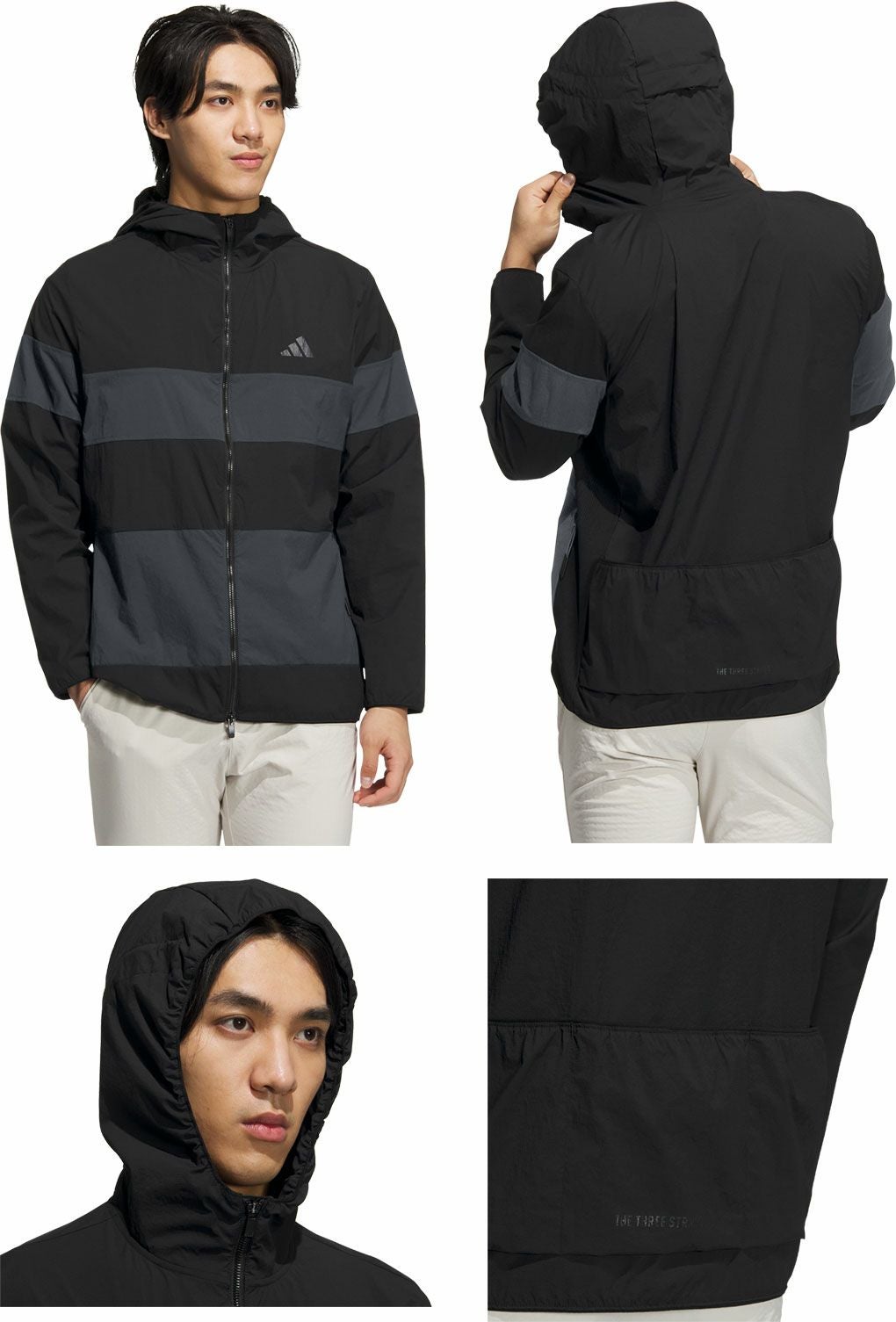 アディダスバックポケット付き軽量撥水フルジップフーディーKVH11メンズゴルフウェアトップス2025春夏モデルadidas日本正規品