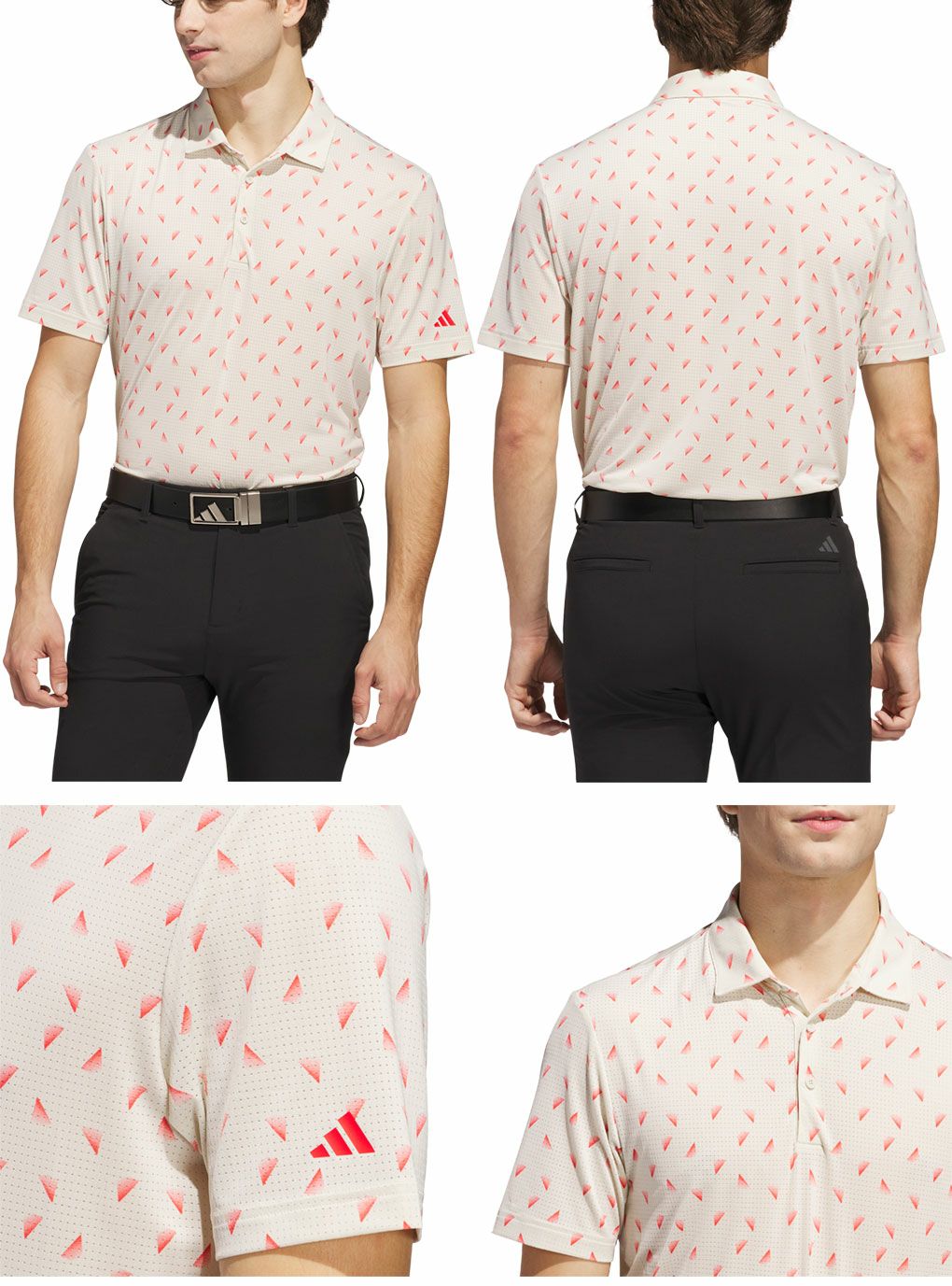 アディダスメッシュ総柄半袖シャツKUH65メンズゴルフウェアゴルフ2025春夏モデルadidas日本正規品
