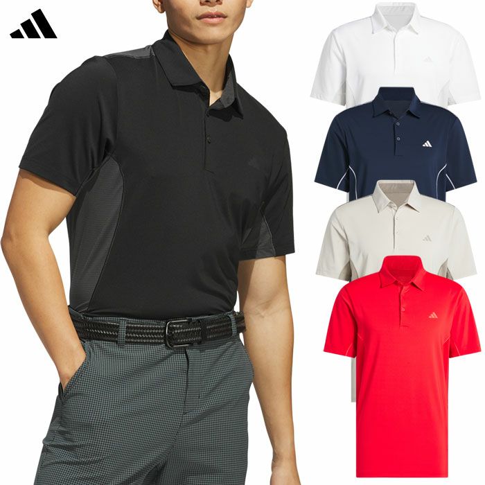 アディダスファブリックミックスバックメッシュ半袖シャツKUH58メンズゴルフウェアゴルフ2025春夏モデルadidas日本正規品
