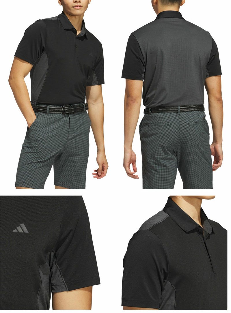 アディダスファブリックミックスバックメッシュ半袖シャツKUH58メンズゴルフウェアゴルフ2025春夏モデルadidas日本正規品