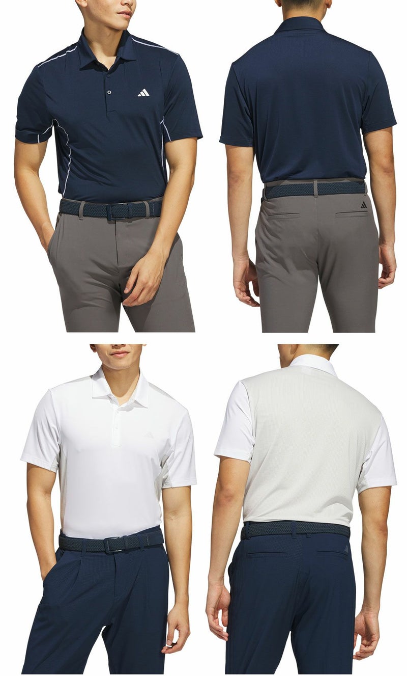 アディダスファブリックミックスバックメッシュ半袖シャツKUH58メンズゴルフウェアゴルフ2025春夏モデルadidas日本正規品