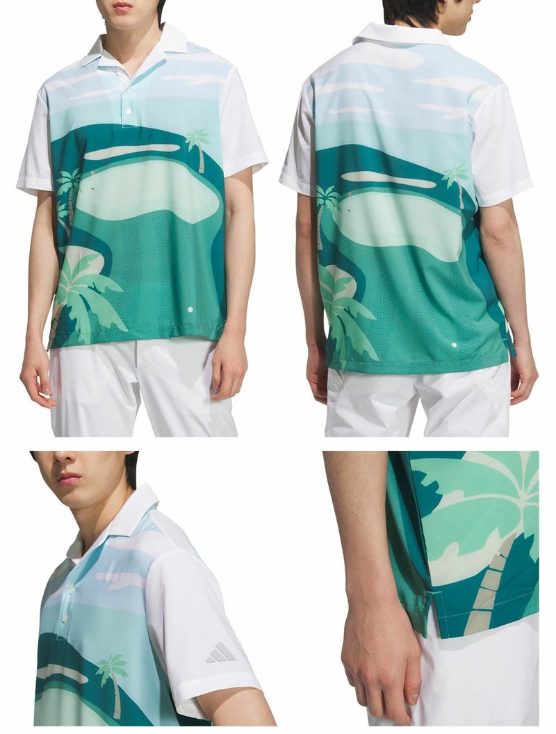 アディダスオープンカラーグラフィック半袖シャツKVH18メンズゴルフウェアゴルフ2025春夏モデルadidas日本正規品
