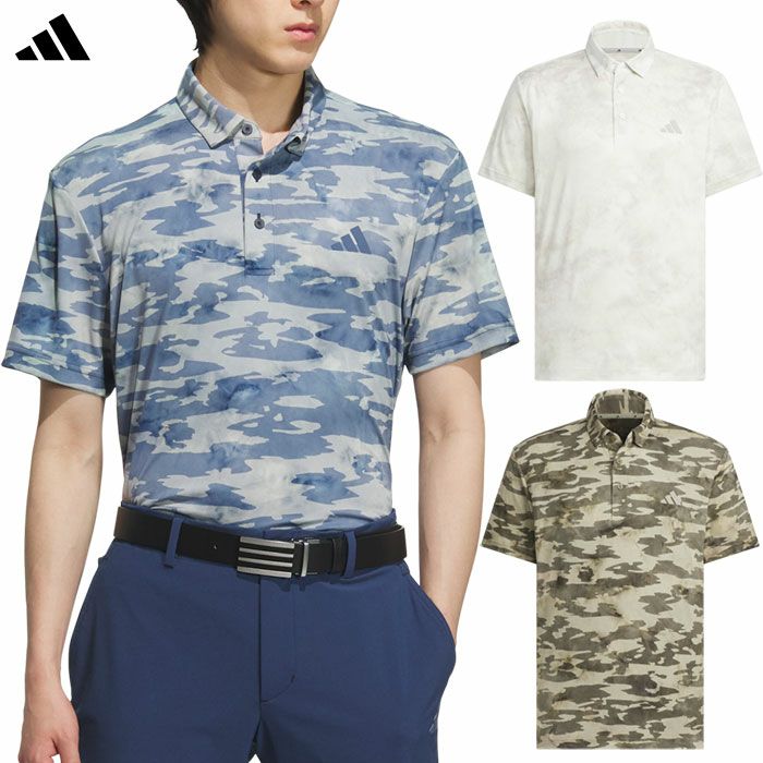 アディダスカモフラージュ柄半袖シャツKVH24メンズゴルフウェアゴルフ2025春夏モデルadidas日本正規品