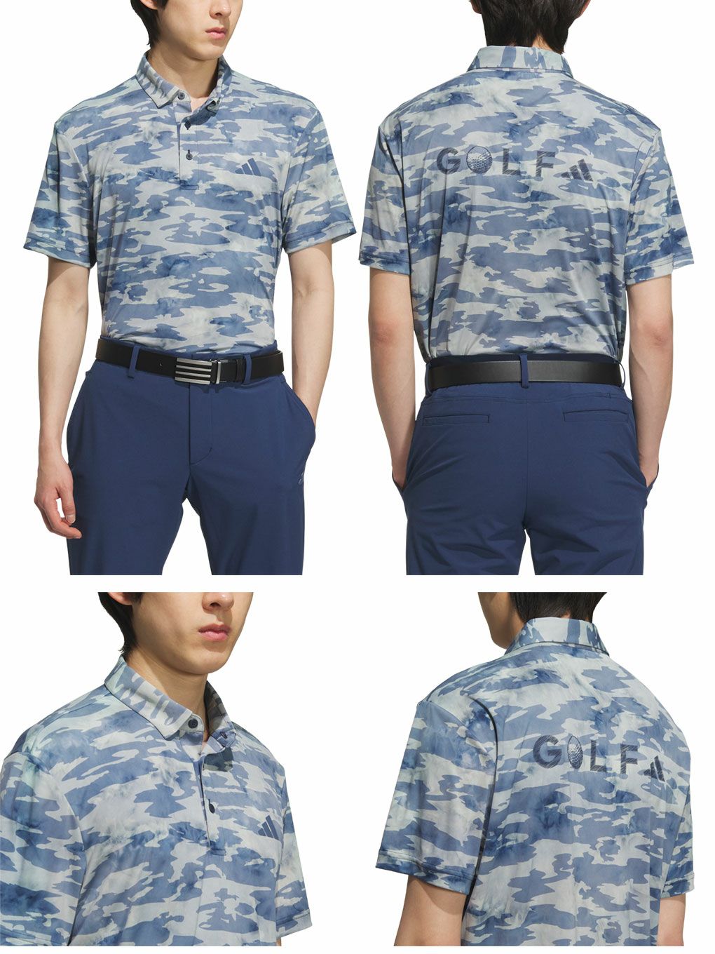 アディダスカモフラージュ柄半袖シャツKVH24メンズゴルフウェアゴルフ2025春夏モデルadidas日本正規品