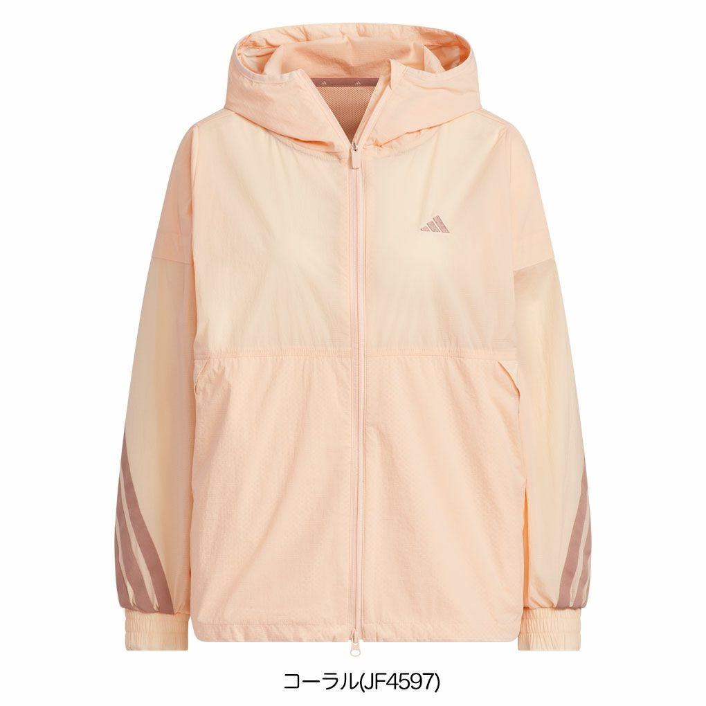 アディダス軽量撥水フルジップフーディーKTI87レディースゴルフウェアトップス2025春夏モデルadidas日本正規品