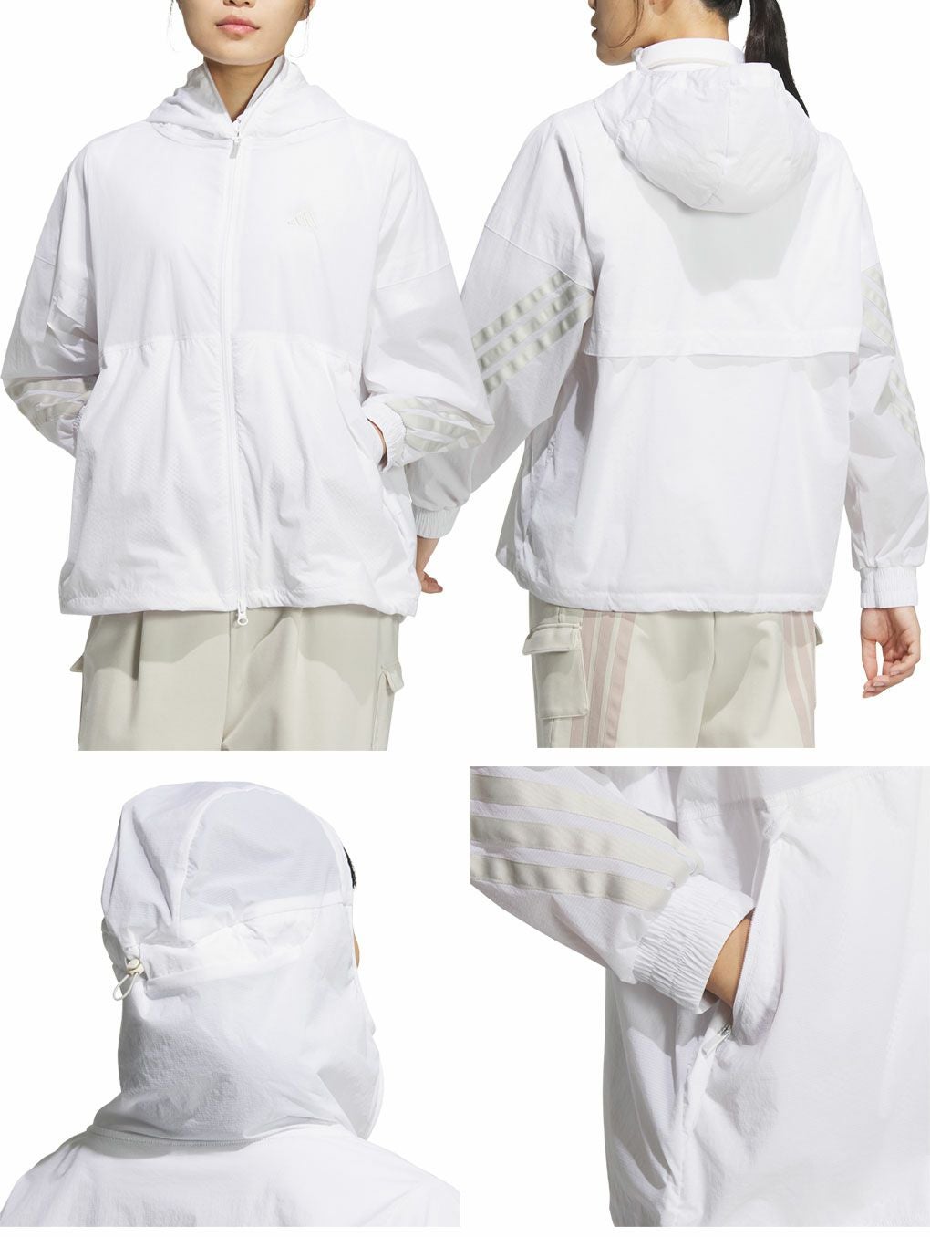 アディダス軽量撥水フルジップフーディーKTI87レディースゴルフウェアトップス2025春夏モデルadidas日本正規品