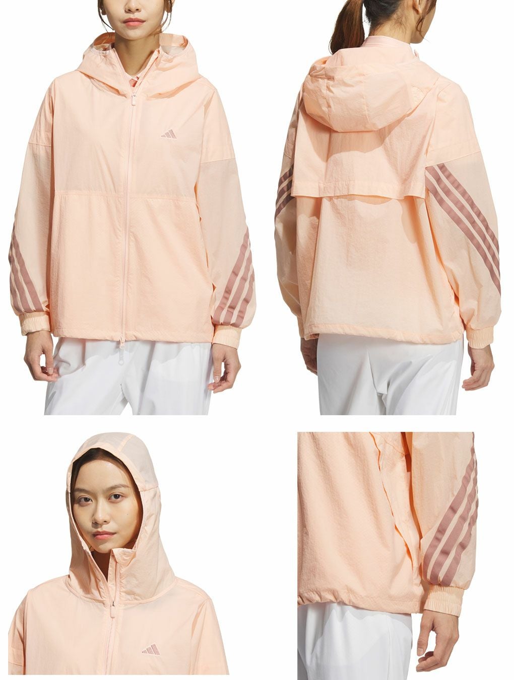 アディダス軽量撥水フルジップフーディーKTI87レディースゴルフウェアトップス2025春夏モデルadidas日本正規品