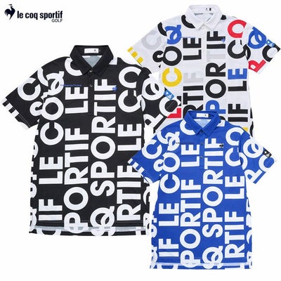 ルコックスポルティフマルチカラーロゴ柄半袖シャツLG5SHS05Mメンズゴルフウェアゴルフlecoqsportifgolf2025春夏モデル日本正規品