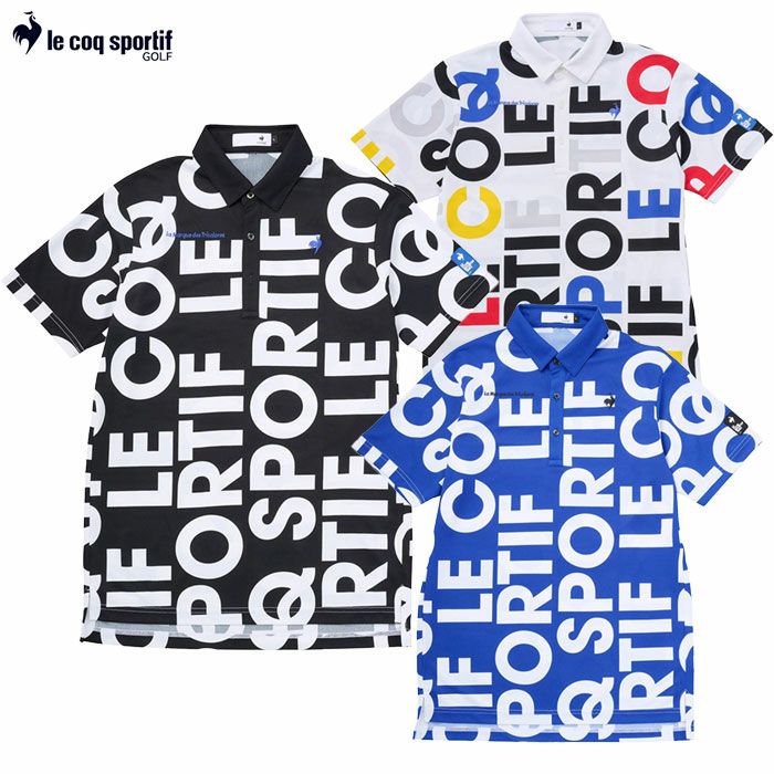 ルコックスポルティフマルチカラーロゴ柄半袖シャツLG5SHS05Mメンズゴルフウェアゴルフlecoqsportifgolf2025春夏モデル日本正規品
