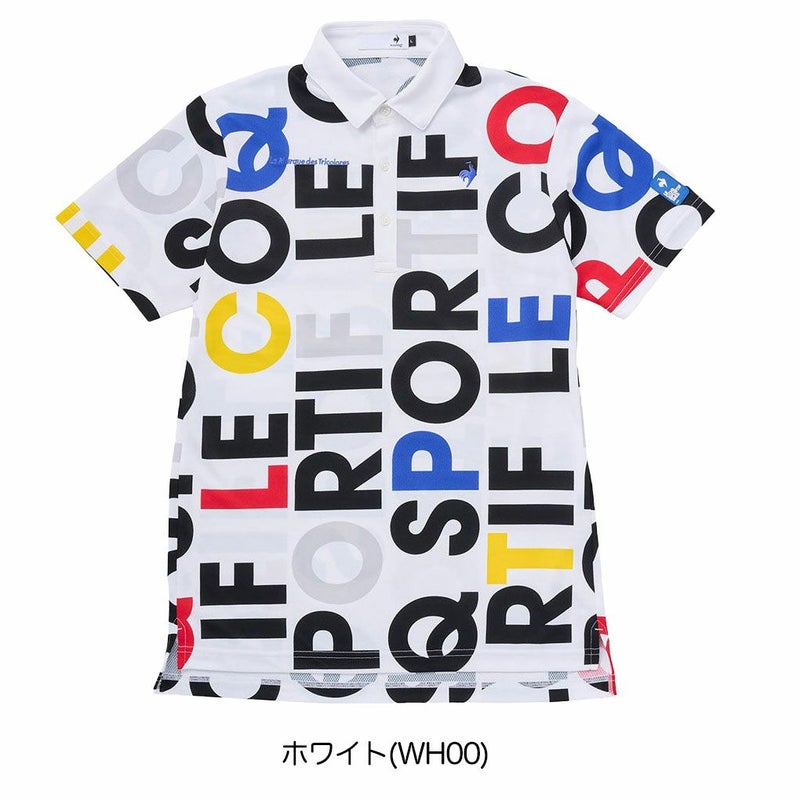ルコックスポルティフマルチカラーロゴ柄半袖シャツLG5SHS05Mメンズゴルフウェアゴルフlecoqsportifgolf2025春夏モデル日本正規品